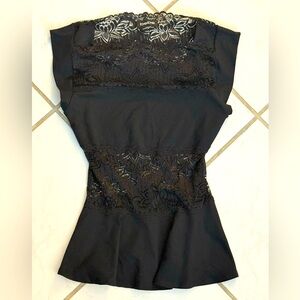 Peplum Lace Black Top